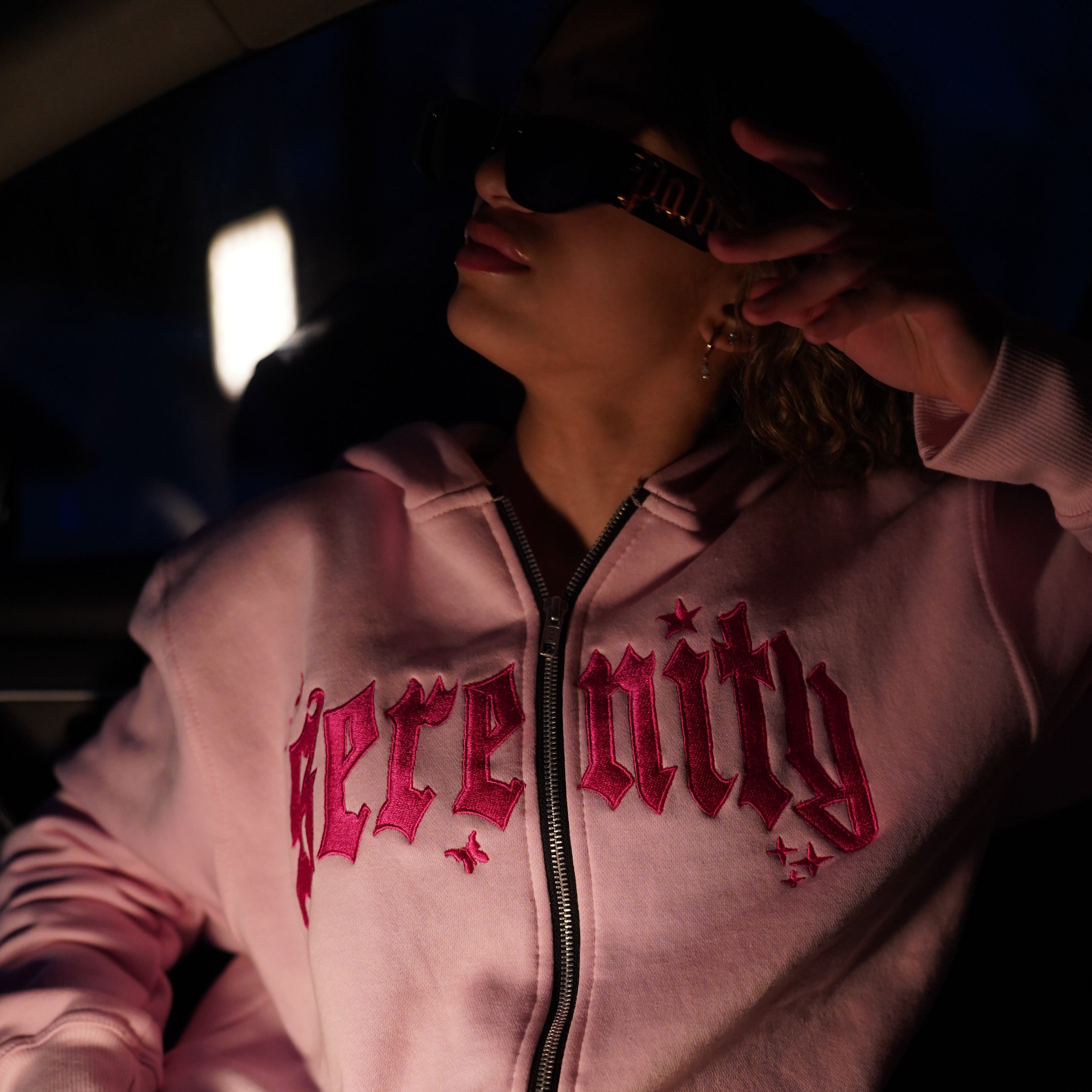 "Find Peace" Zip-up - Pink