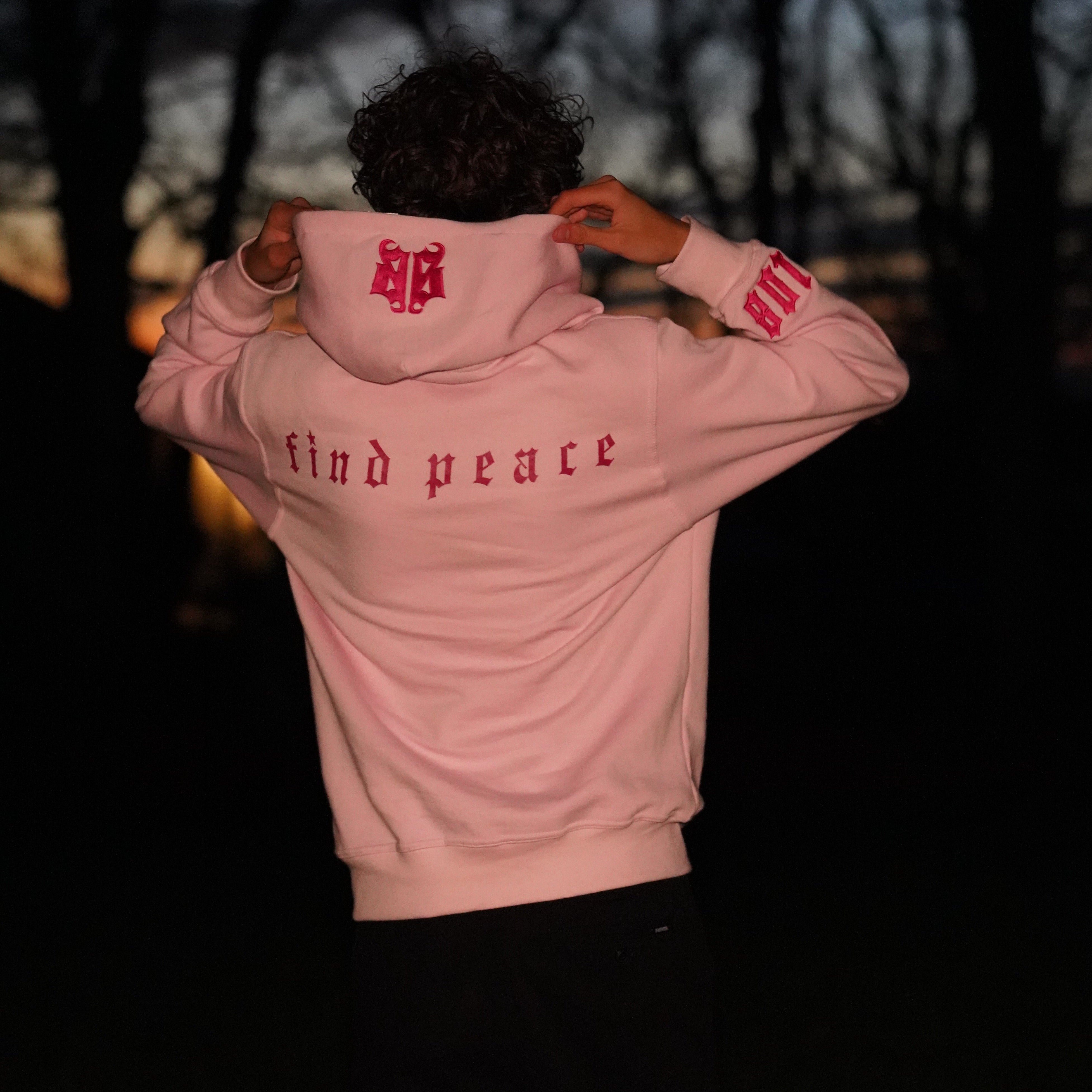 "Find Peace" Zip-up - Pink