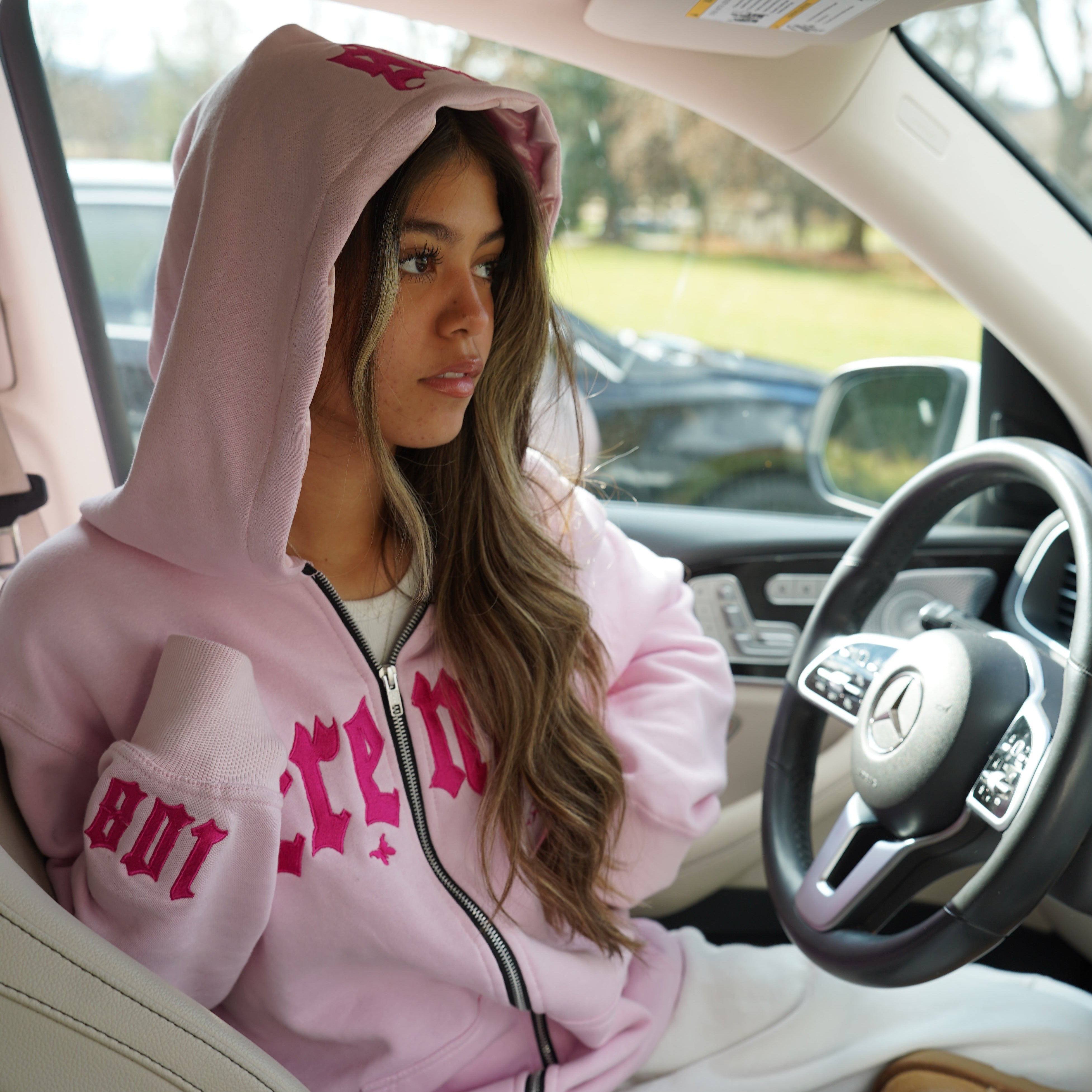 "Find Peace" Zip-up - Pink