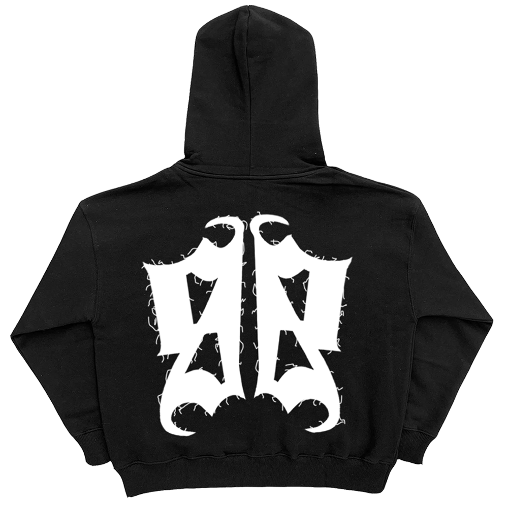 Distressed Serenity Find Peace Zip-up - Black