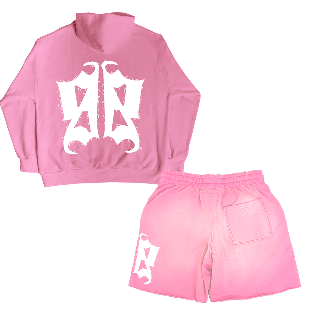 Distressed Pink Zipup + Shorts Bundle Success